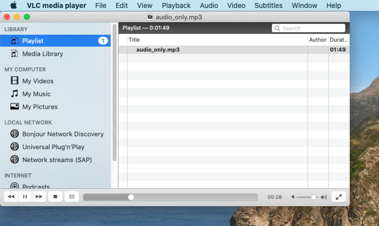 VLC - popular MP3 player for Mac
