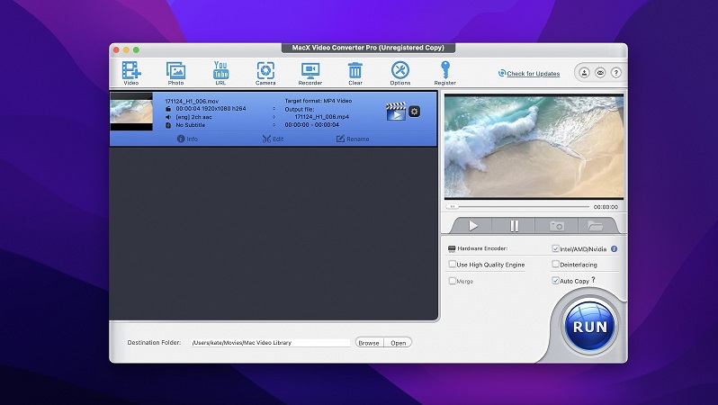 Multifunktionaler Videokonverter für macOS.