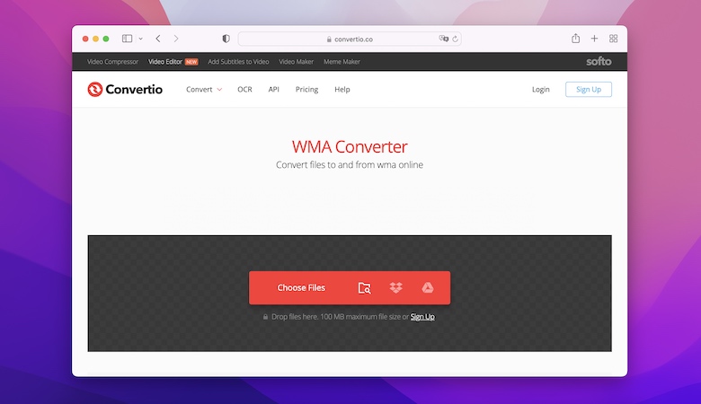Follow and find how to convert WMA with Convertio.