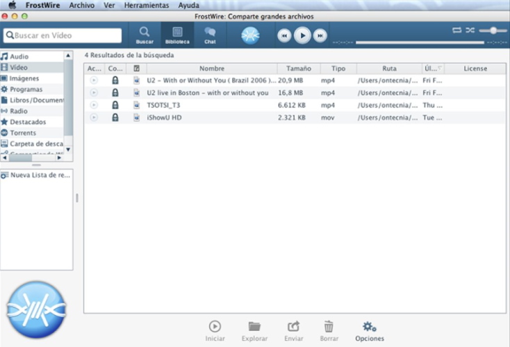 Client BitTorrent pentru Mac - FrostWire