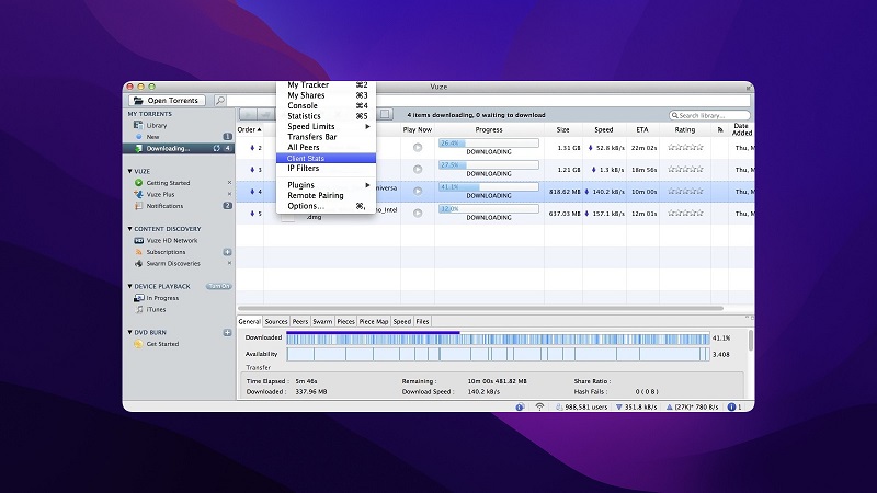Vuze is a good torrent client for Mac with built-in search.
