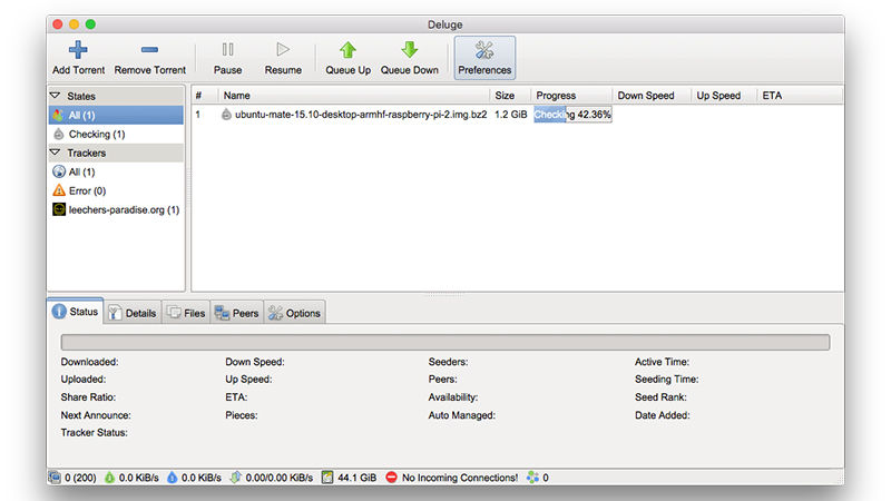 deluge torrent client for mac