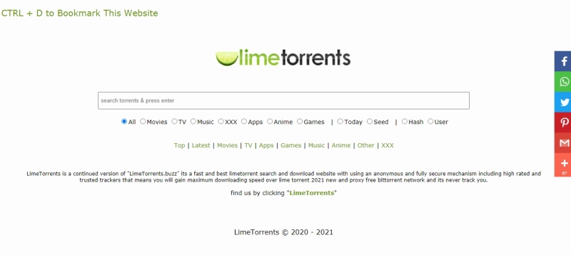 LimeTorrents search engine for Mac