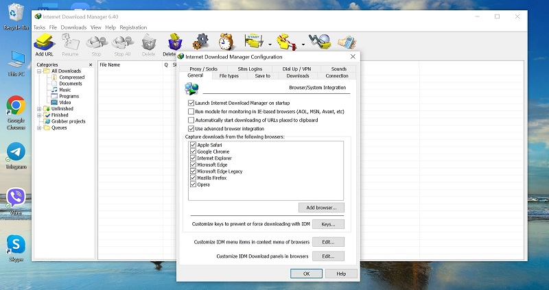 Internet Download Manager is compatible with Windows operating system.