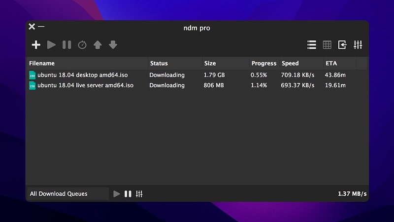 Popular alternativa de IDM para Mac que ofrece vistas previas de medios a mitad de la descarga.