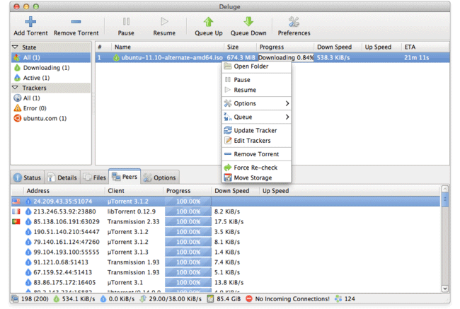 Let’s look at Deluge BitTorrent Client as an alternative to uTorrent Mac.
