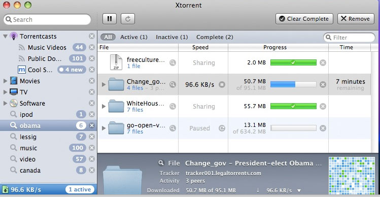 Xtorrent es un cliente de BitTorrent muy fácil de usar.