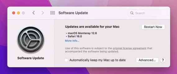 The software wasn’t updated