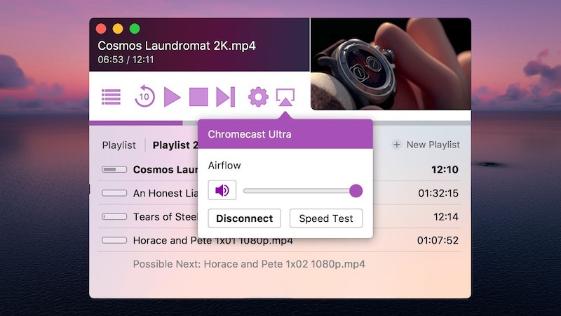 Connect to Chromecast from Mac using AirFlow.