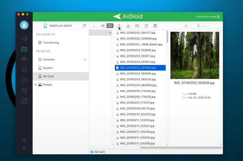 AirDroid app interface