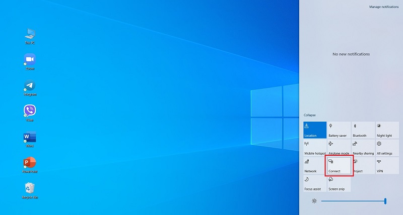 Bildschirmspiegelung auf Roku unter Windows 10.