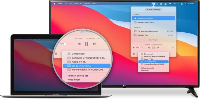 JustStream peut connecter Mac à LG Smart TV