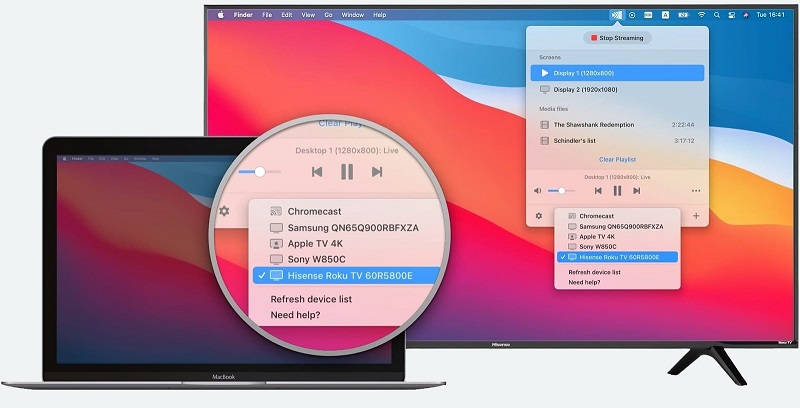 Conecte Mac a Roku usando JustStream