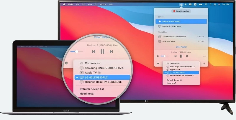 Connectez Mac à Samsung Smart TV en utilisant JustStream.