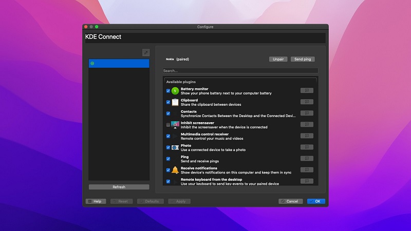 KDE Connect is popular HiSuite alternative that connects easy Android to Mac.
