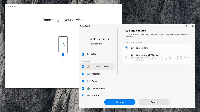Smart Switch puede conectarse a su Mac tanto a través de USB como de Wi-Fi, pero está limitado en teléfonos que no son Samsung.