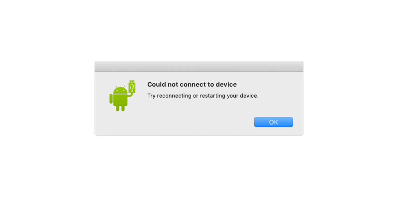 android file transfer won t connect