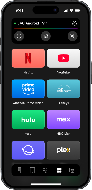 TVRem interface with a connected TV and displayed TV apps