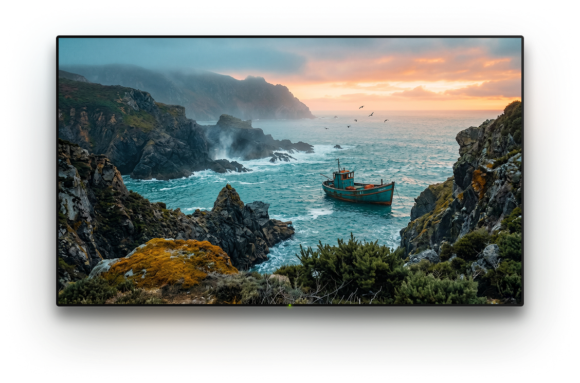 TV with a background image