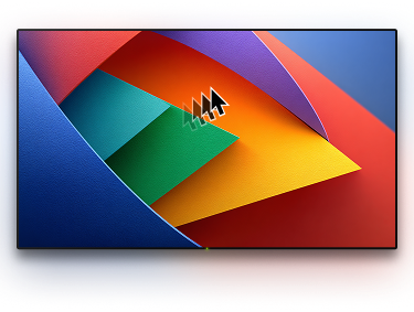 TV with a background image and a cursor on it