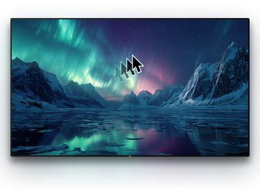 TV with a background image and a cursor on it