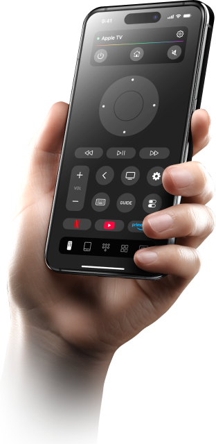 TVRem interface with a connected Apple TV