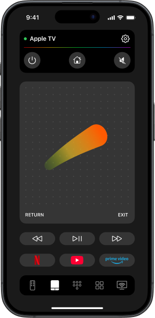 TVRem interface with touchpad option