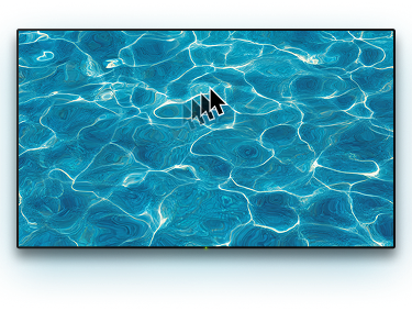TV with a background image and a cursor on it