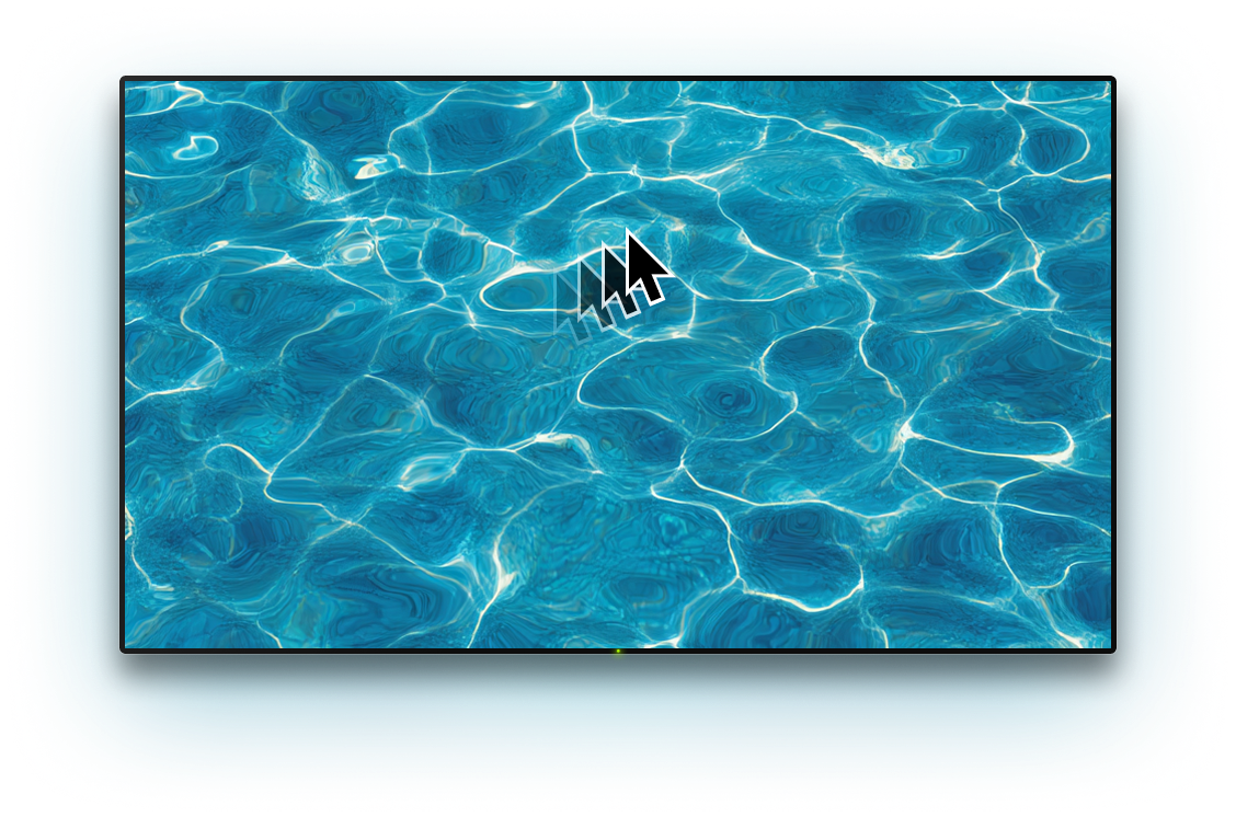 TV with a background image and a cursor on it