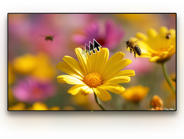 TV with a background image and a cursor on it