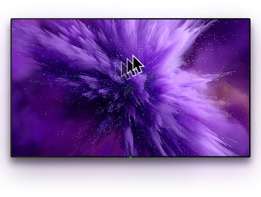 TV with a background image and a cursor on it
