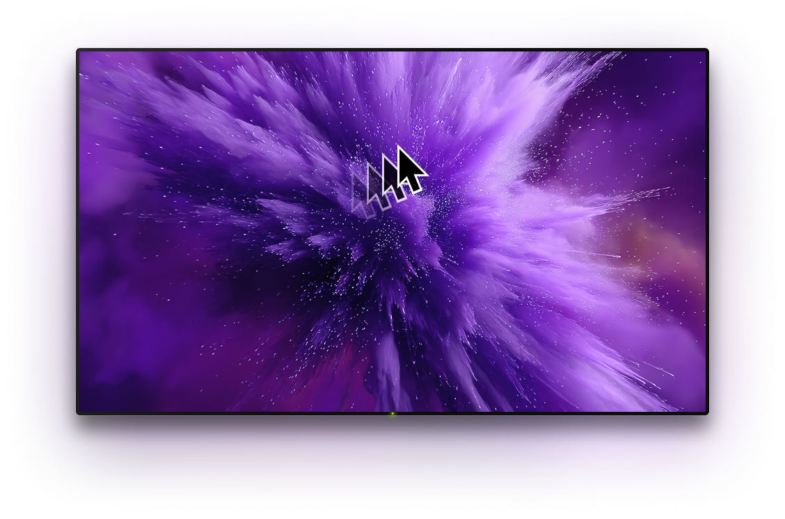 TV with a background image and a cursor on it