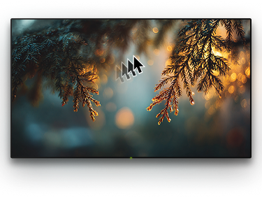 TV with a background image and a cursor on it