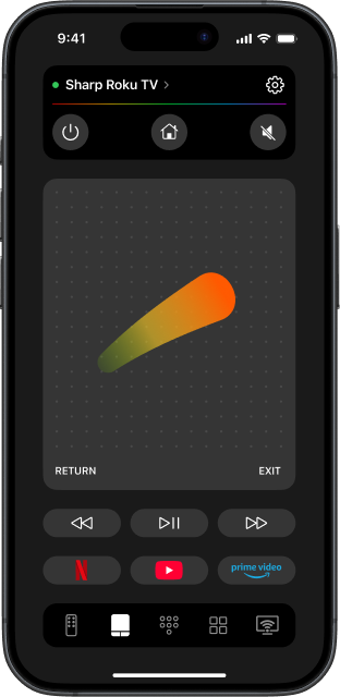 TVRem interface with touchpad option