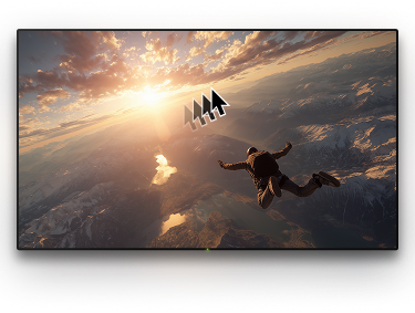 TV with a background image and a cursor on it