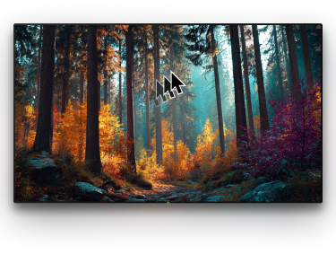 TV with a background image and a cursor on it