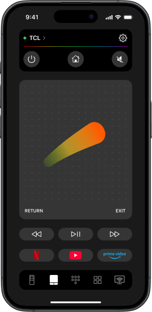 TVRem interface with touchpad option