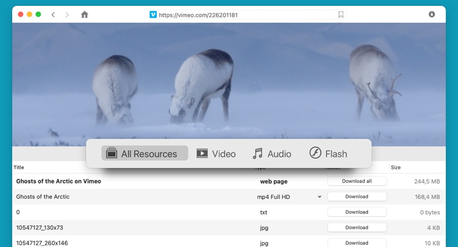 Download video, audio, and other multimedia files related to the web page. Download video, audio, and other multimedia files related to the web page.