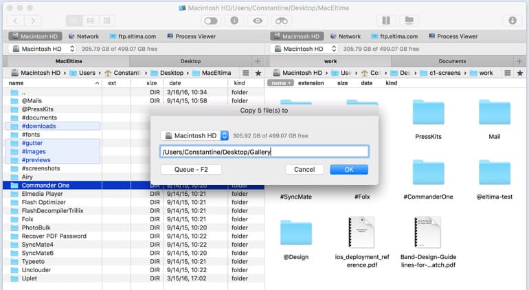 Commander One file manager copy screenshot Commander One file manager copy screenshot