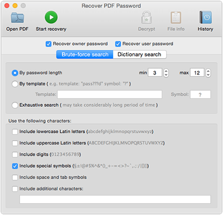 recover pdf password serial