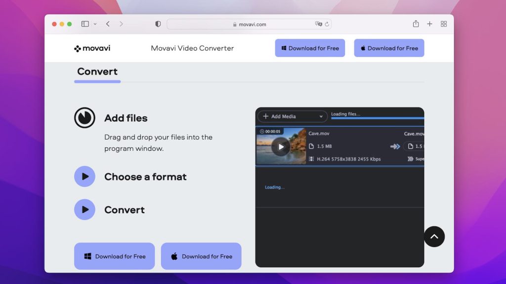 Convert TS file with Movavi Video Converter.