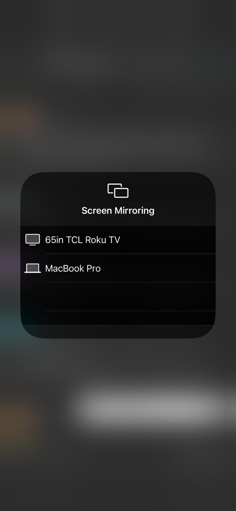 Screenshot of connecting iPhone to TV