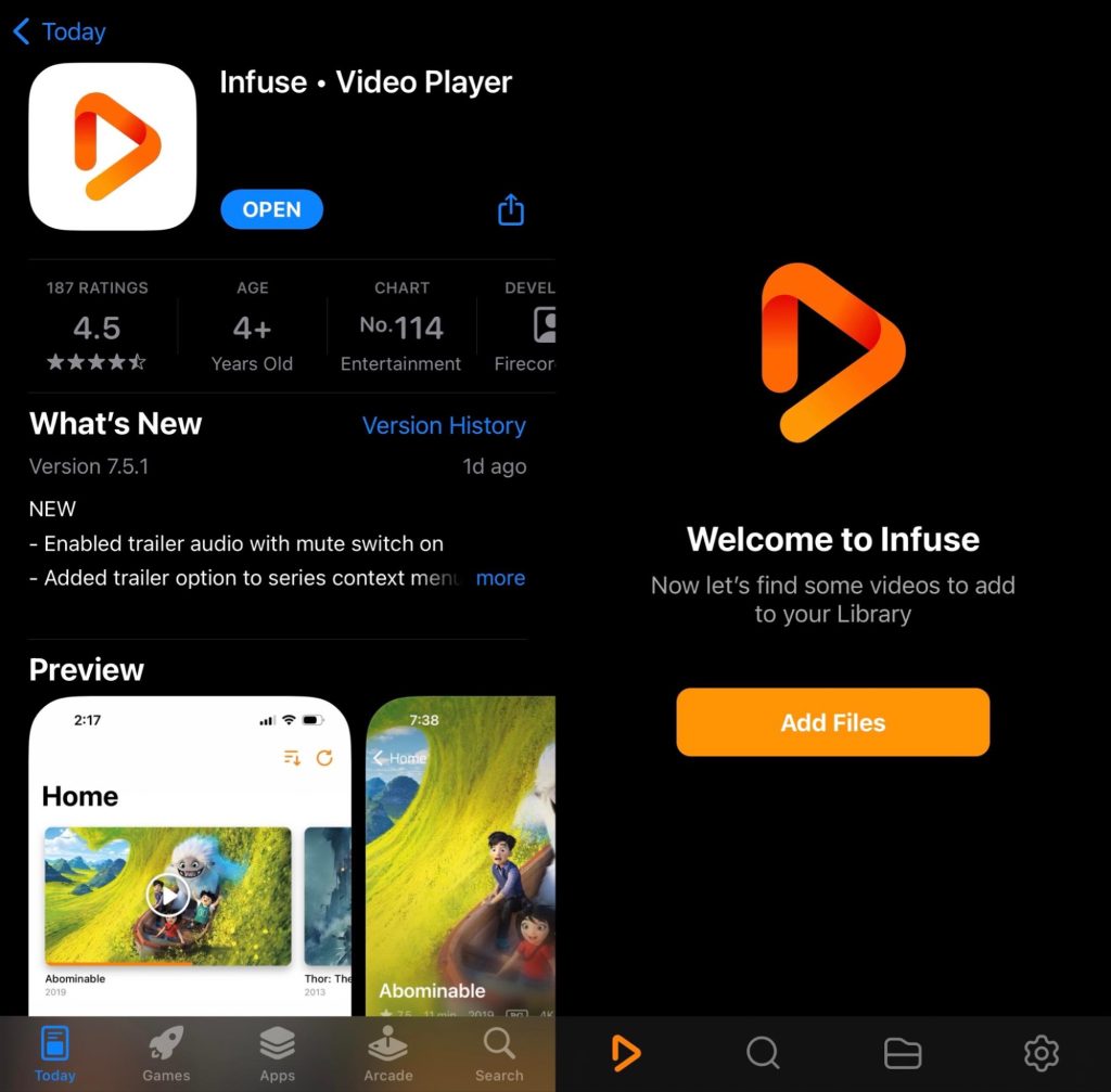 Infuse video player