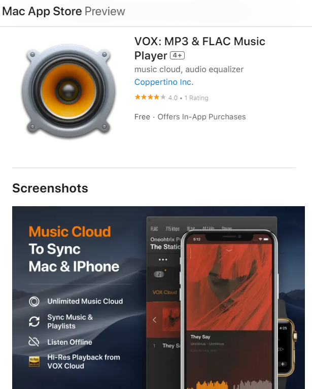 VOX: MP3- und FLAC-Musik-Player