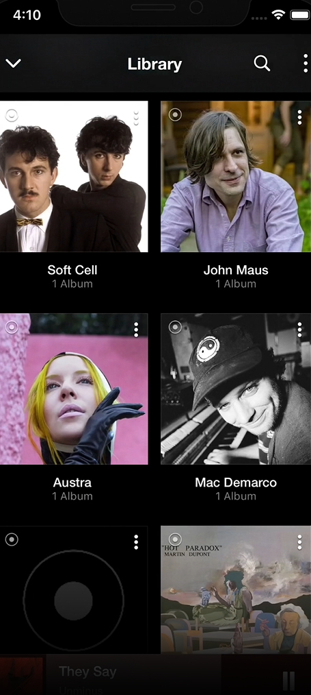 VOX Player for iPhone interface