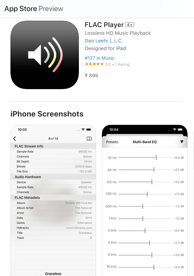 App Store-Vorschau des FLAC-Players