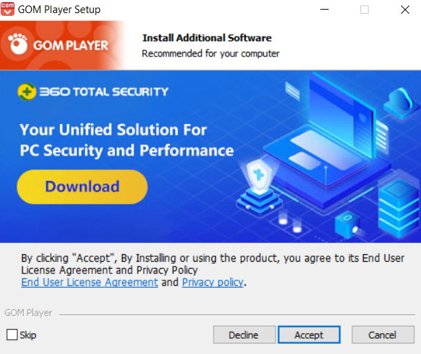 GOM Player installation process