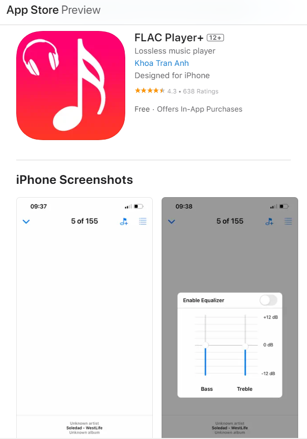 Flac Player+ na App Store