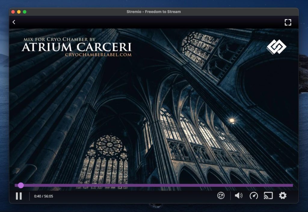 The interface of the beta version of the Stremio media center.