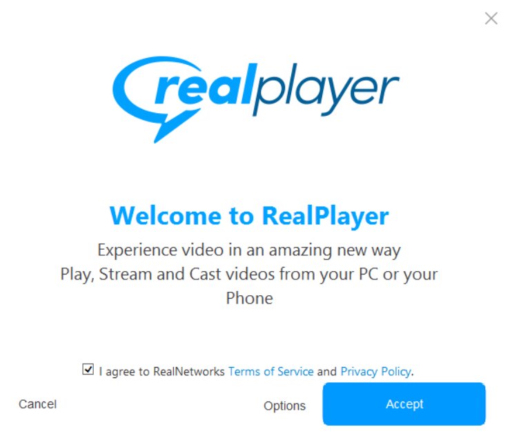 RealPlayerのインストール